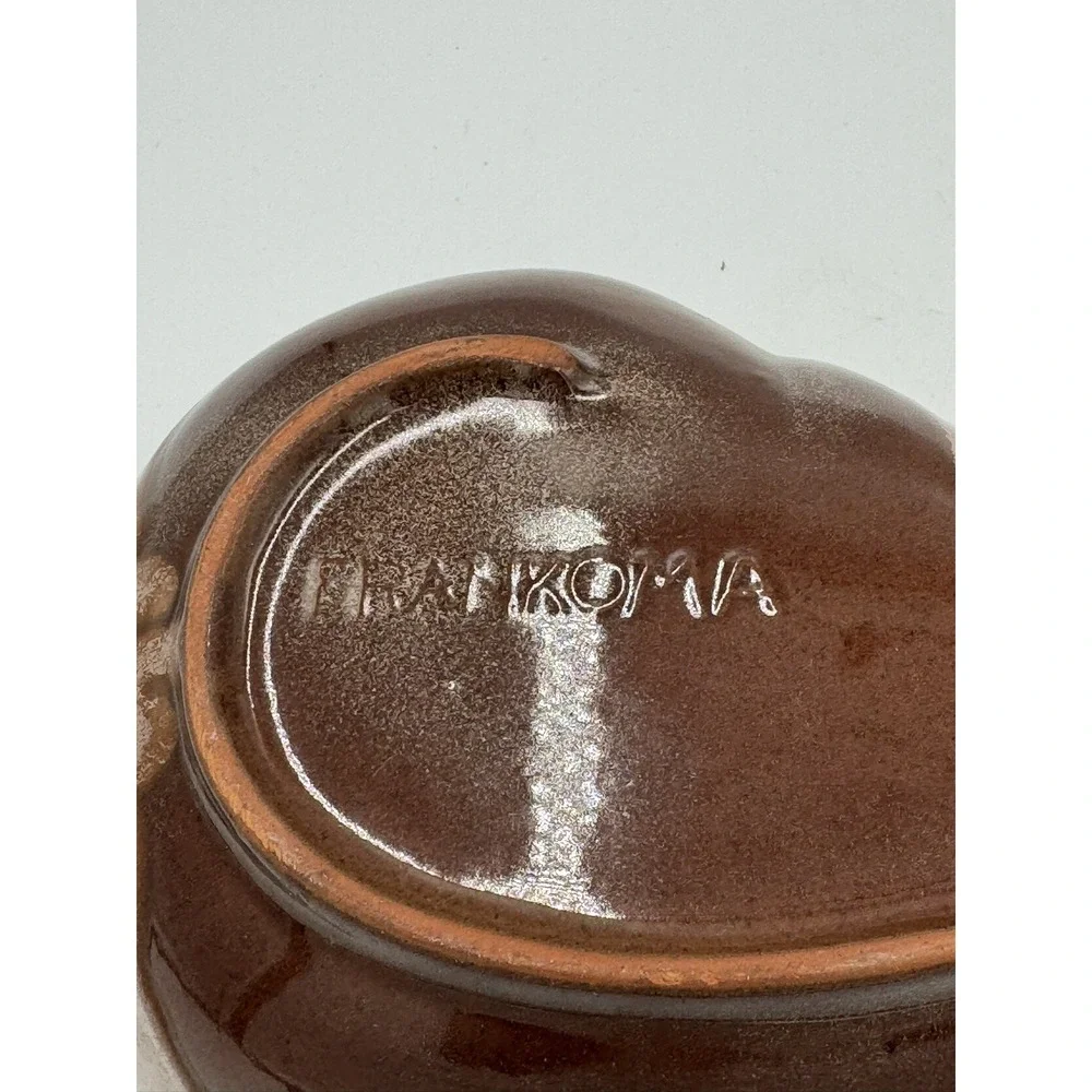 FRANKOMA POTTERY #4QD Lazy Bones Brown Satin Divided 11